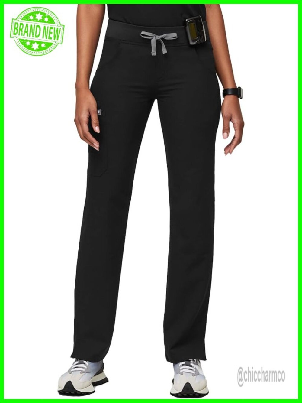 Kade Cargo Scrub Pants for Women – Yoga Waistband, Straight Leg, 4 Pockets,